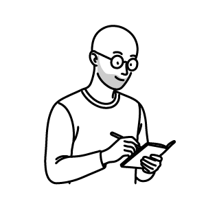 Portrait vaguement ressemblant d'Olivier, graphiste-maquettiste éditorial, fondateur de Naissance de l'encre