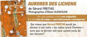 encart d'annonce du livre Aurores des lichens de Gérard Freitag ©regardgraphiste