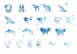 Catalogue d'artiste – r a k u – Pages d'ouverture superposée avec l'effet de transparence