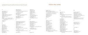 Extrait : l'index des noms du livre « Au cœur de l’Europe humaniste », collection « L’Esprit d’un lieu – Éditions du Tourneciel », textes de Gabriel Braeuner, photographies de Dominique Pichard