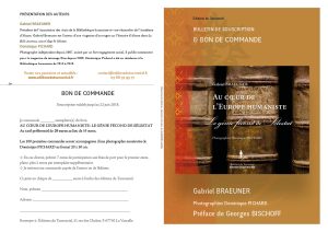 Flyer de souscription du livre «Au cœur de l'Europe humaniste» de Gabriel Braeuner — Éditions du Tourneciel