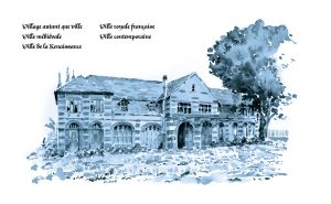 Extrait, pages du beau livre "Colmar sur le bout des doigts", collection L'Esprit d'un lieu — Éditions du Tourneciel — aquarelles de Guy Ritzenthaler, textes de Gabriel Braeuner