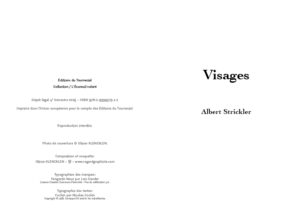 Double page intérieure du livre « Visages » d’Albert Strickler — Éditions du Tourneciel